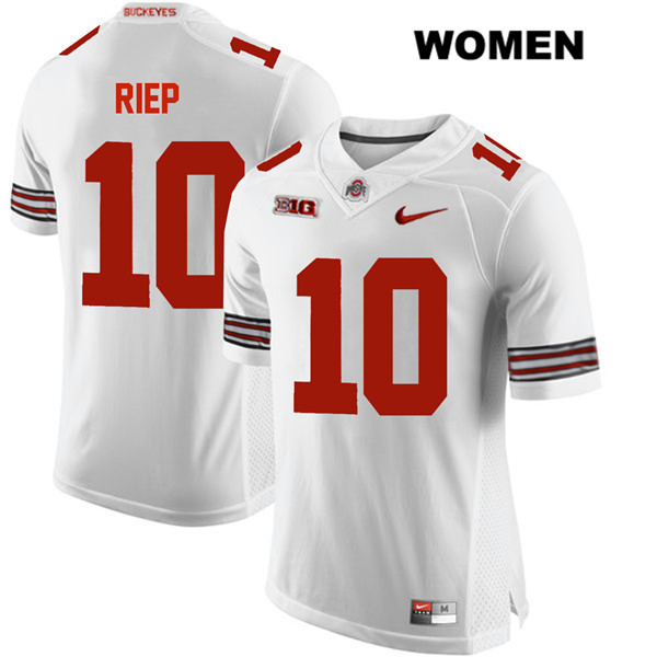 Ohio State Buckeyes Women's Amir Riep #10 White Authentic Nike College NCAA Stitched Football Jersey TU19Y20GA